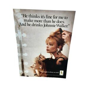 1989 Johnnie Walker Whisky Always An Asset Original Print Ad Vintage 80s